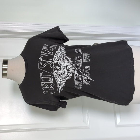 Free Spirit USA Eagle Graphic Tee Top Charcoal size M - Picture 1 of 5